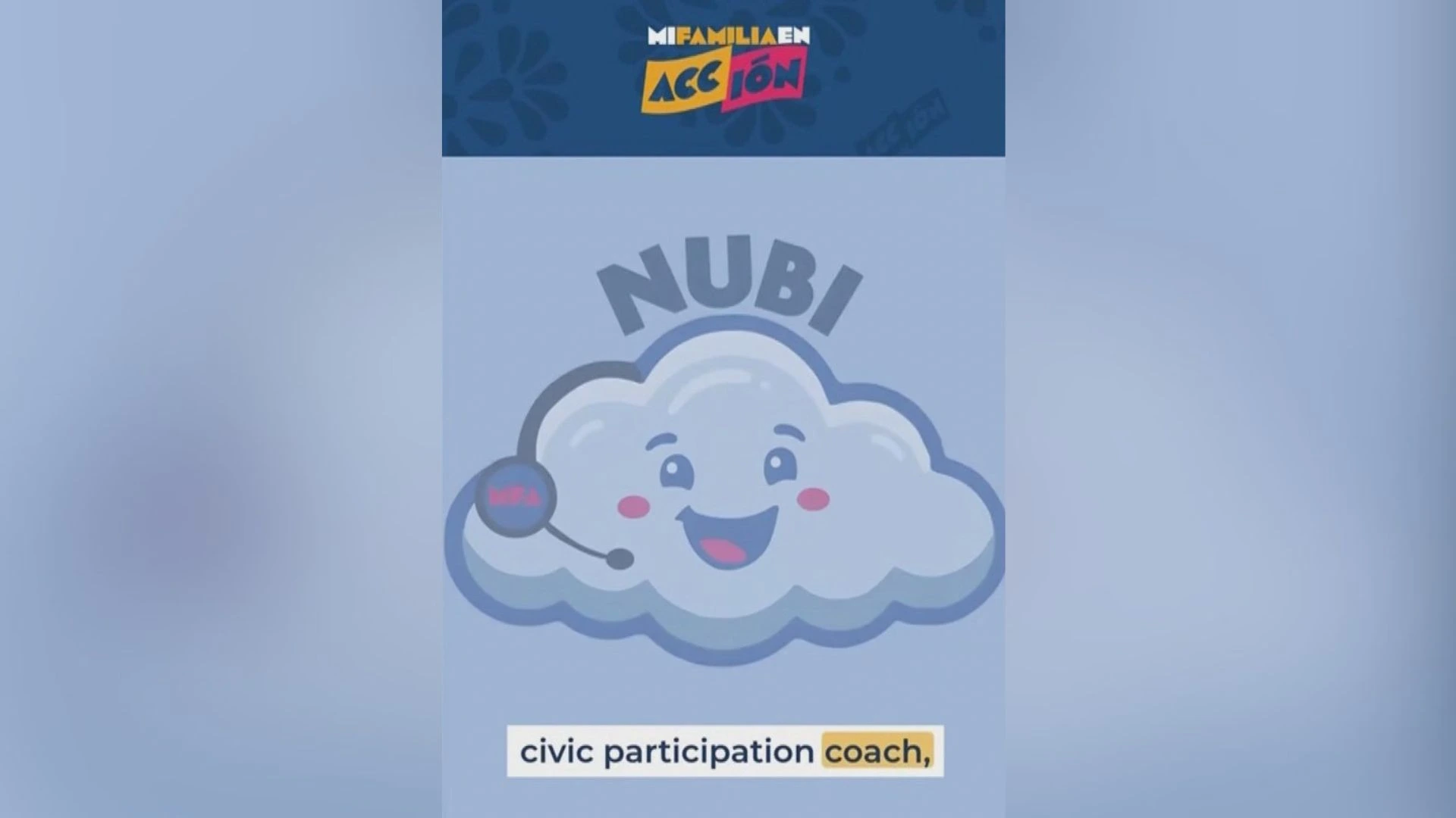 Nubi es una herramienta de inteligencia artificial bilingüe creada por la organización Mi Familia Vota para educar y guiar a los votantes latinos. Foto: cortesía de Telemundo