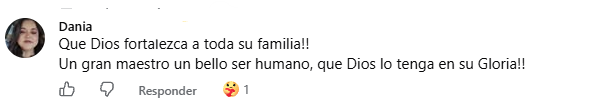 Captura de pantalla del comentario