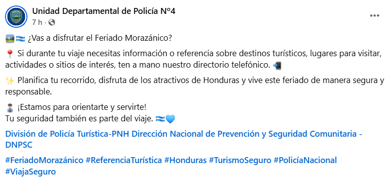 Captura de pantalla de la publicación