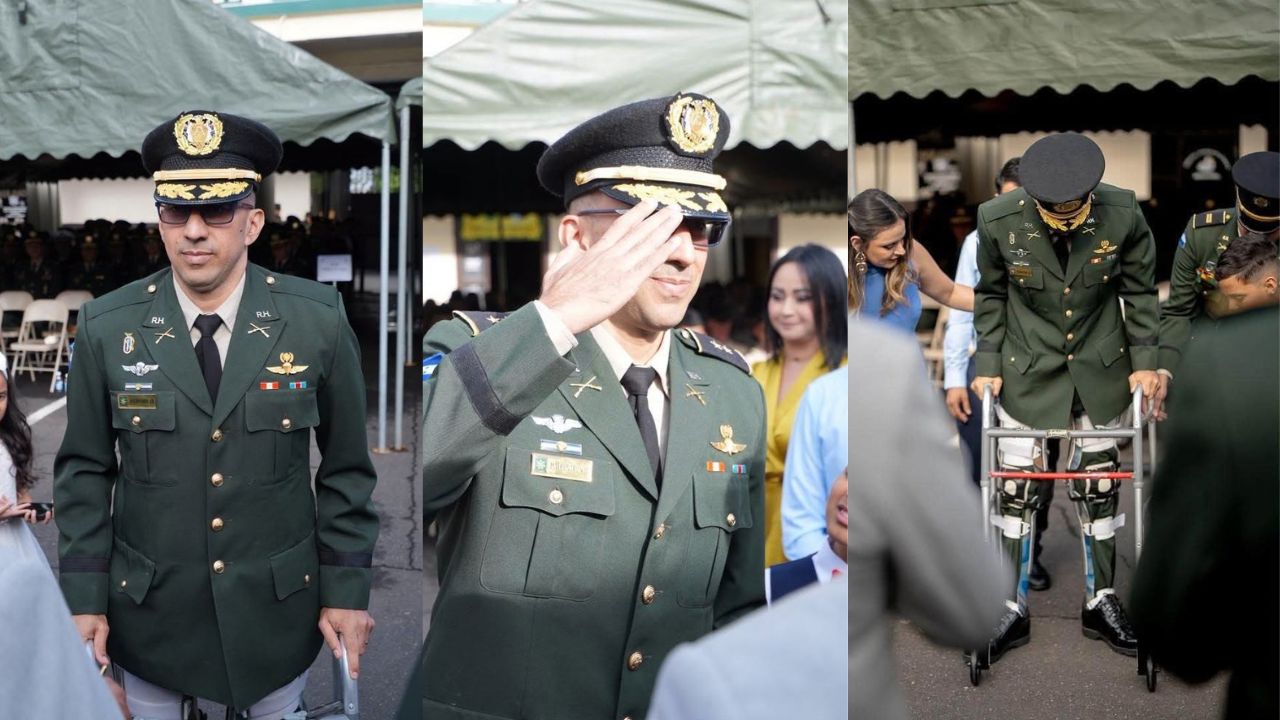 David Maldonado asciende a teniente coronel y sorprende al recibirlo de pie Imagen principal de David Maldonado asciende a teniente coronel y sorprende al recibirlo de pie