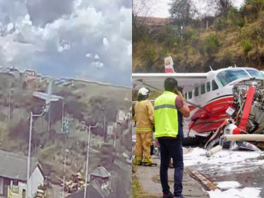 Imagen de Video: Avioneta sufre accidente tras salirse de la pista en el sur de Ecuador