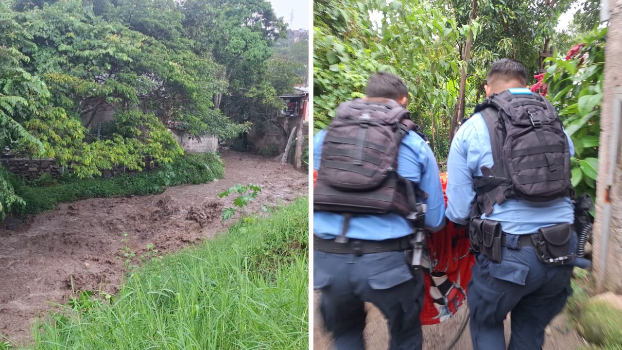 Imagen de Dos menores son rescatados tras ser arrastrados por una quebrada en Tegucigalpa