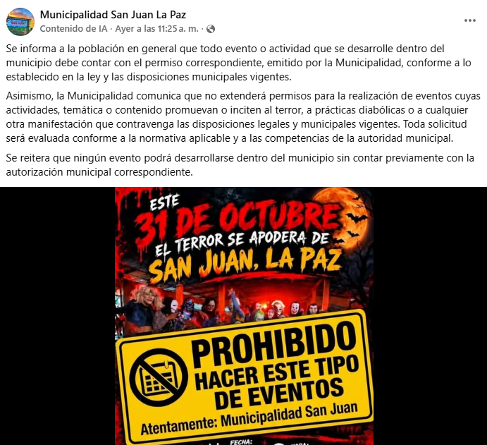Captura de pantalla de la publicación