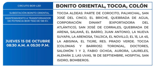 Lista de colonias que no tendrán luz este jueves debido a cortes de energía eléctrica programados por la ENEE