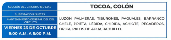 Lista de colonias que no tendrán luz este viernes debido a cortes de energía eléctrica programados por la ENEE